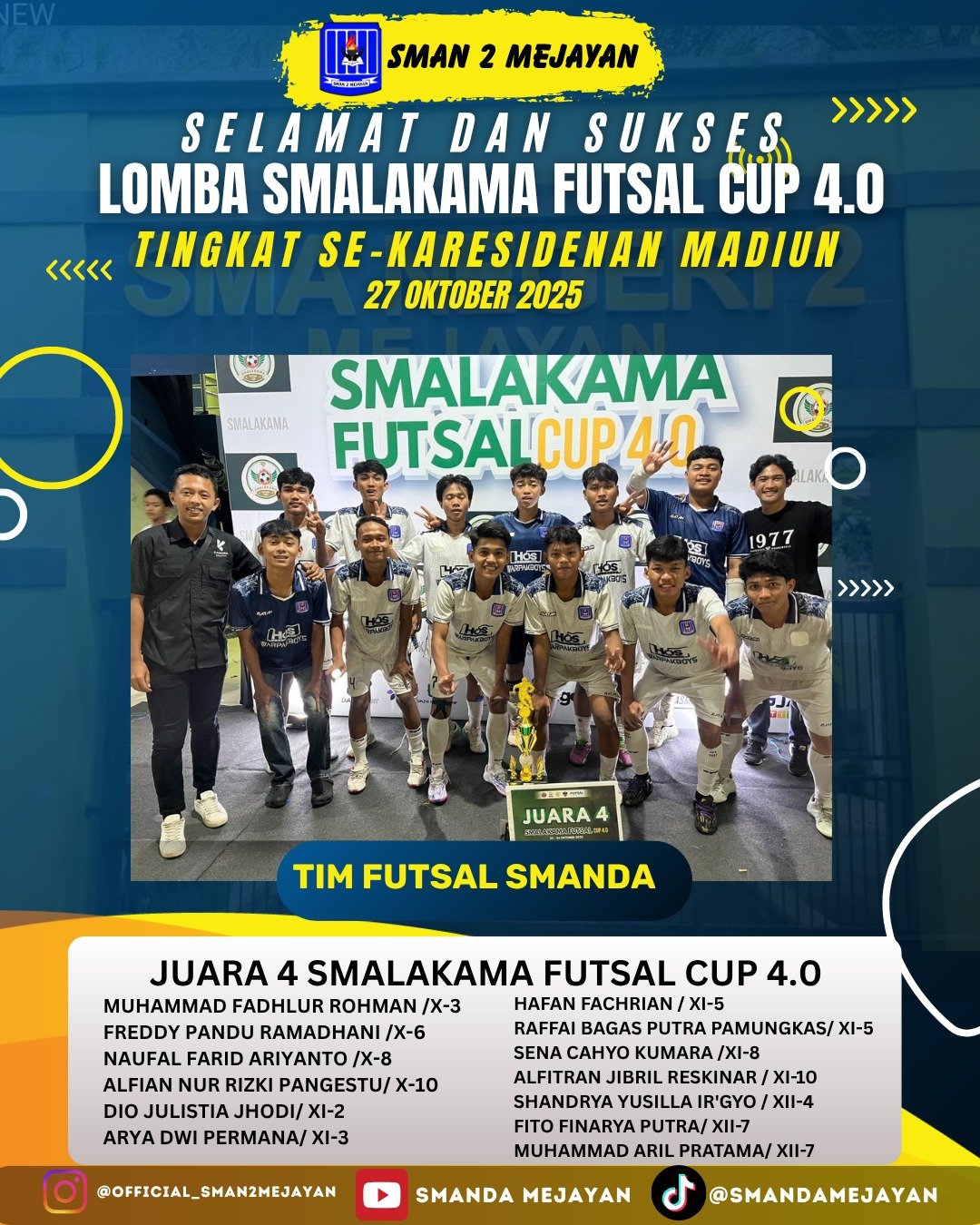 JUARA 4 LOMBA SMALAKAMA FUTSAL CUP 4.0 Madiun Tahun 2025