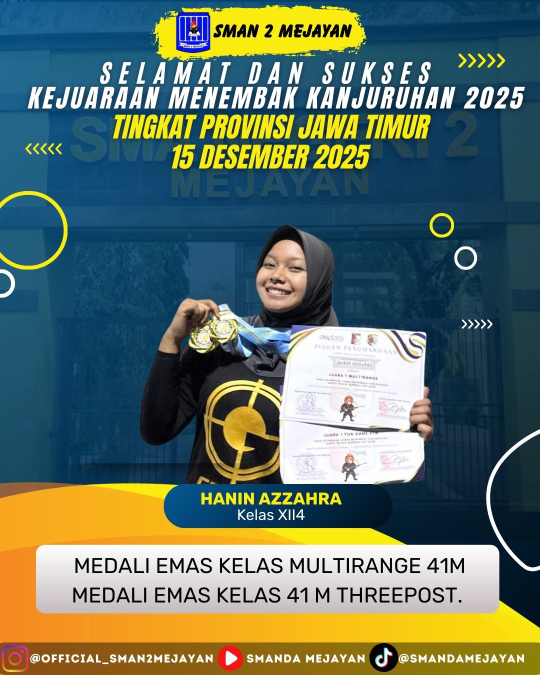 Medali Emas Kelas Multirange 41m dan Medali Emas Kelas 41 m Threepost